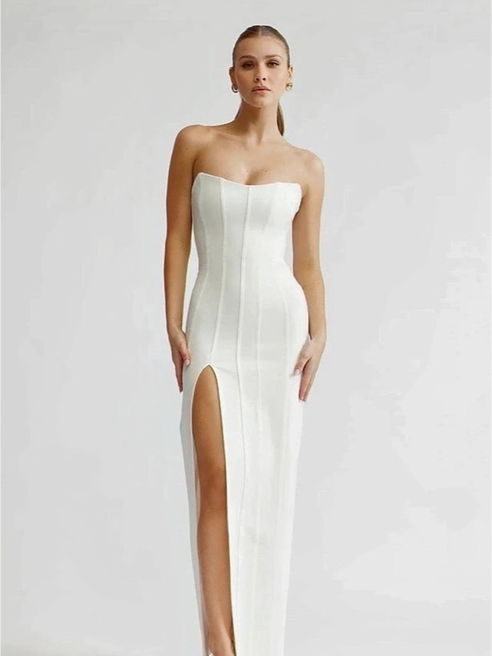 Studio Lexi Leyla Dress - White Strapless Maxi Dress US 2